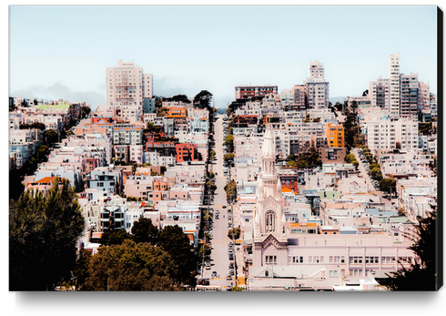 Road and building in the city at San Francisco California USA  Canvas Print by Timmy333