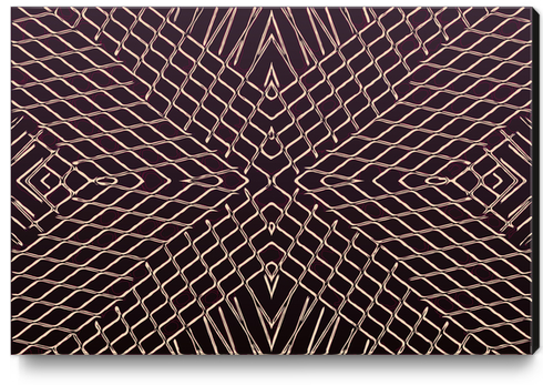 geometric symmetry line pattern abstract in brown Canvas Print by Timmy333