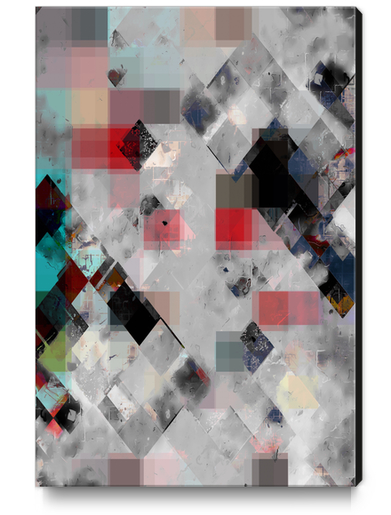 geometric pixel square pattern abstract background in red blue Canvas Print by Timmy333