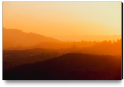 sunset with mountain layer in Los Angeles California USA Canvas Print by Timmy333