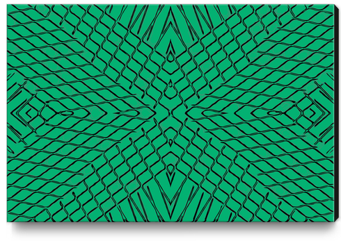 geometric symmetry line pattern abstract in green Canvas Print by Timmy333