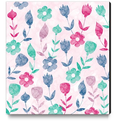 Watercolor Floral X 0.8 Canvas Print by Amir Faysal