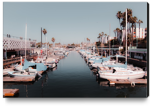 Boat with blue sky at Redondo beach California USA Canvas Print by Timmy333