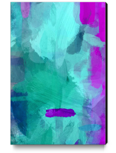 abstract splatter brush stroke painting texture background in blue purple Canvas Print by Timmy333