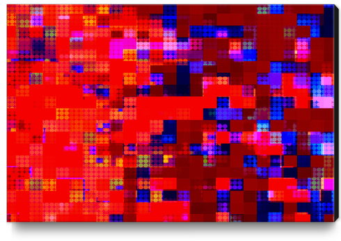 geometric pixel square pattern abstract background in red blue pink Canvas Print by Timmy333