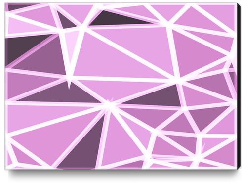 geometric triangle pattern abstract background in pink and white Canvas Print by Timmy333