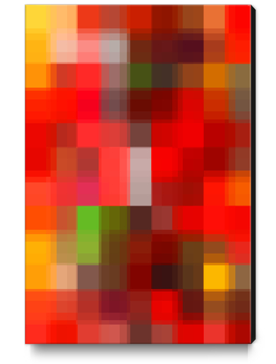 graphic design pixel geometric square pattern abstract background in red yellow green Canvas Print by Timmy333