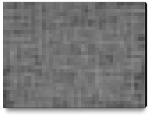 black geometric square pixel pattern abstract background in black and white Canvas Print by Timmy333