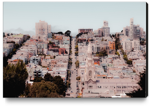 Road and building in the city at San Francisco California USA Canvas Print by Timmy333