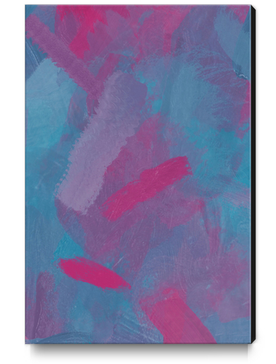 abstract splatter brush stroke painting texture background in pink blue Canvas Print by Timmy333