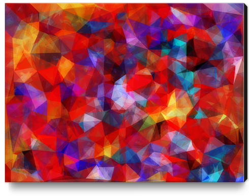 geometric triangle pattern abstract background in red blue yellow Canvas Print by Timmy333