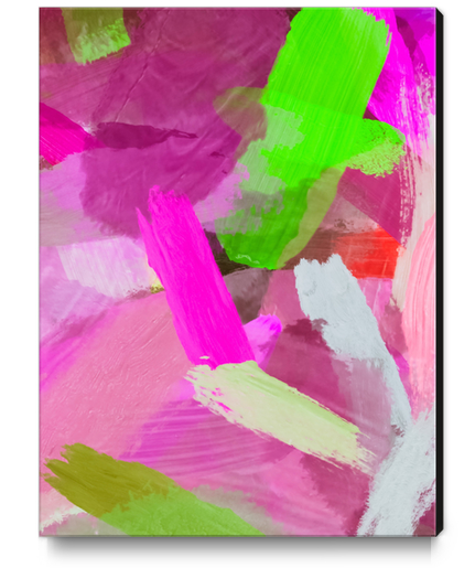 brush painting texture abstract background in pink green Canvas Print by Timmy333