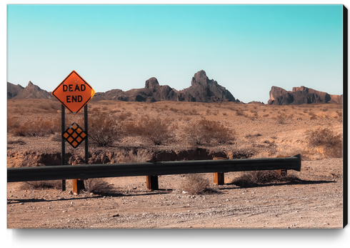 Summer road trip in the desert with mountains view in USA Canvas Print by Timmy333