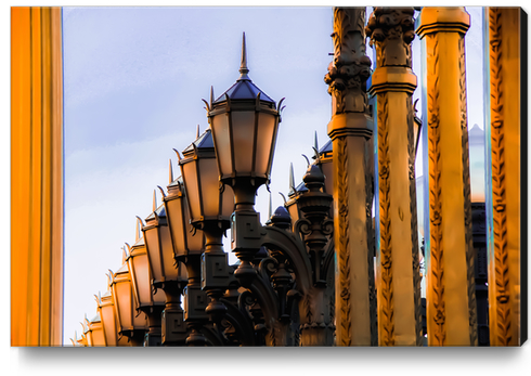 Urban Lights pole at LACMA art museum, Los Angeles, California, USA Canvas Print by Timmy333