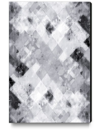 geometric pixel square pattern abstract texture background in black and white Canvas Print by Timmy333