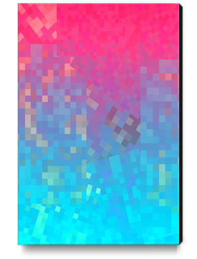 geometric pixel square pattern abstract background in pink blue Canvas Print by Timmy333