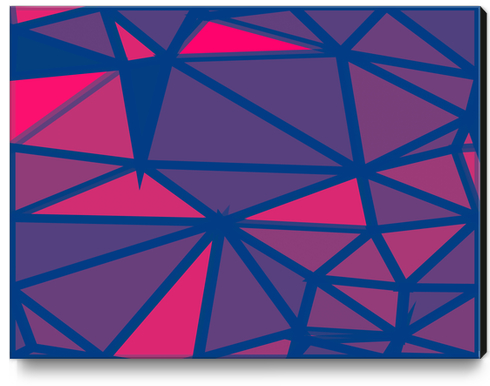 geometric triangle polygon shape abstract background in pink and blue Canvas Print by Timmy333