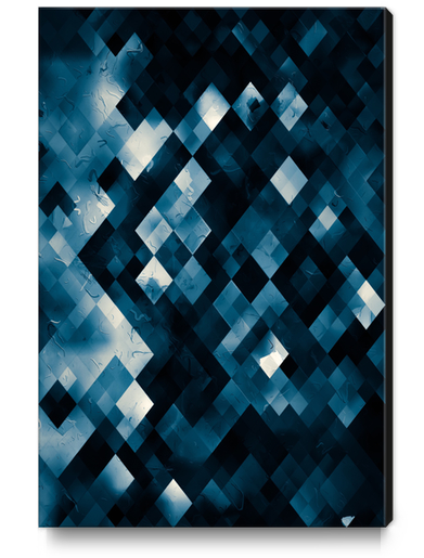 geometric square pixel pattern abstract background in blue  Canvas Print by Timmy333