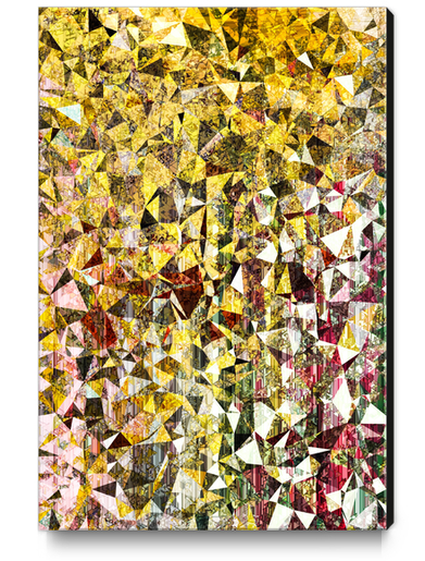 fractal geometric triangle shape abstract art in yellow and red Canvas Print by Timmy333