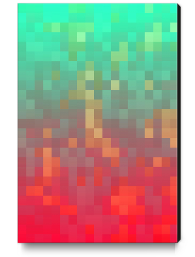 geometric pixel square pattern abstract background in pink green Canvas Print by Timmy333