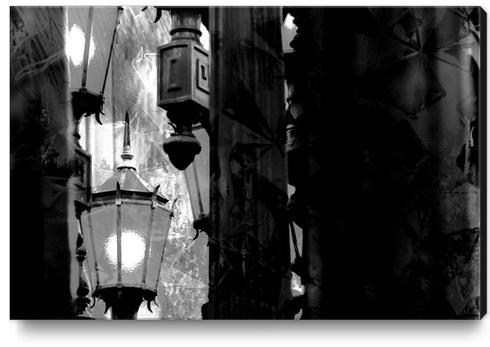 Lacma urban lights Los Angeles USA at night in black and white Canvas Print by Timmy333