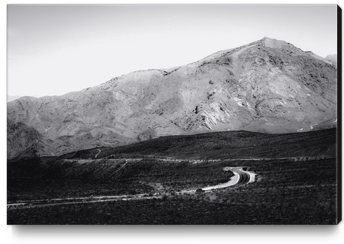 desert and mountain at Death Valley national park California in black and white Canvas Print by Timmy333