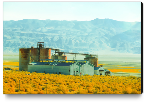 road trip with countryside view and mountains background in California Canvas Print by Timmy333