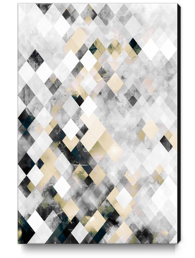 geometric square pixel pattern abstract art in brown black Canvas Print by Timmy333