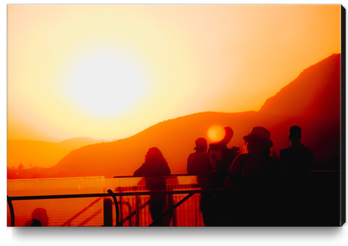 Summer sunset with mountain view at Los Angeles California USA Canvas Print by Timmy333