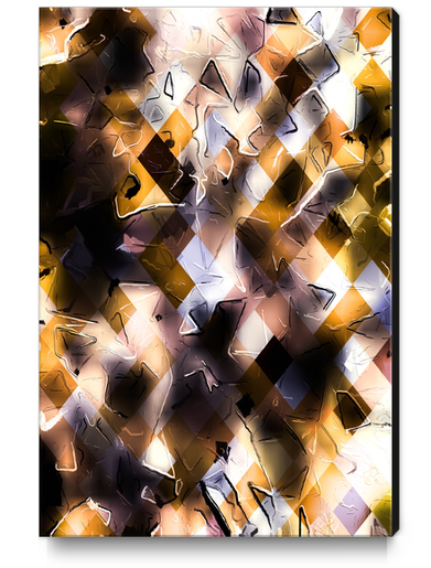 brown geometric pixel square pattern abstract art background Canvas Print by Timmy333