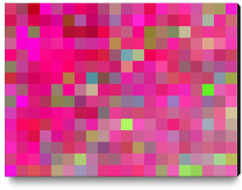 pink geometric square pixel pattern abstract background Canvas Print by Timmy333