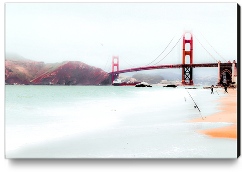 beach at Golden Gate Bridge, San Francisco, USA Canvas Print by Timmy333