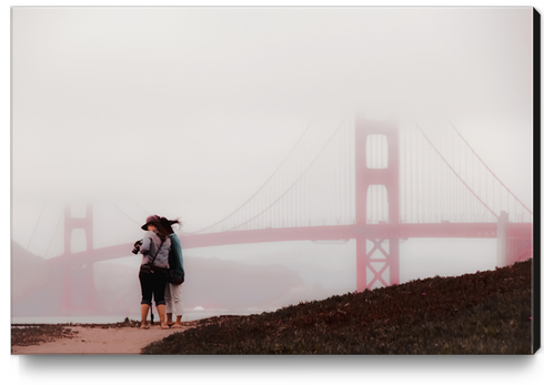 foggy day at Golden Gate bridge San Francisco USA Canvas Print by Timmy333