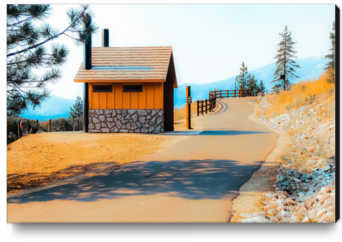 walkway with mountains view at Lake Tahoe, Nevada, USA Canvas Print by Timmy333
