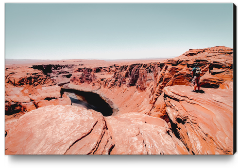 Summer scenery in the desert at Horseshoe Bend Arizona USA Canvas Print by Timmy333