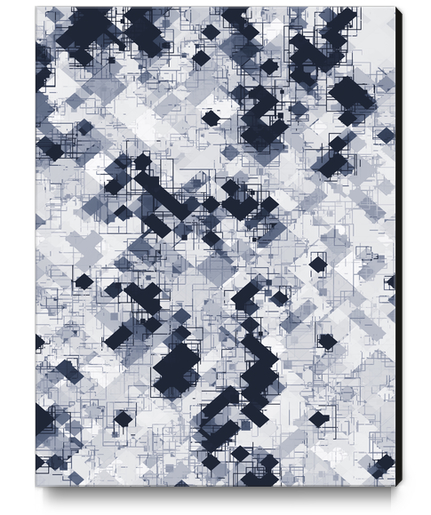 geometric pixel pattern abstract in black and white Canvas Print by Timmy333