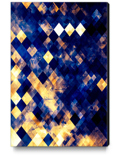 geometric pixel square pattern abstract background in blue brown Canvas Print by Timmy333