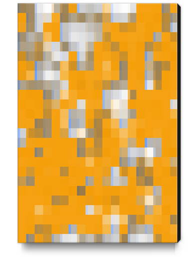 geometric pixel square pattern abstract background in yellow blue Canvas Print by Timmy333