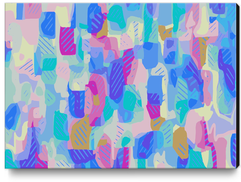 geometric abstract in blue and pink Canvas Print by Timmy333