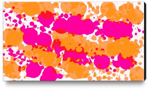 pink and orange splash color painting abstract background Canvas Print by Timmy333