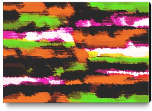 orange black pink green grunge painting texture abstract background Canvas Print by Timmy333