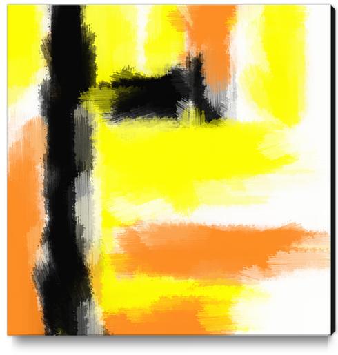 orange yellow and black painting abstract  Canvas Print by Timmy333