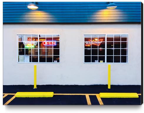 windows of the bar and restaurant in Los Angeles, USA Canvas Print by Timmy333