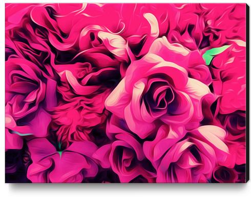 drawing and painting pink roses texture background Canvas Print by Timmy333