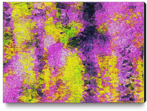 vintage psychedelic painting texture abstract in pink and yellow with noise and grain Canvas Print by Timmy333