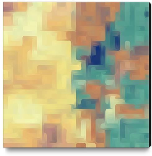 yellow green and brown painting abstract background Canvas Print by Timmy333