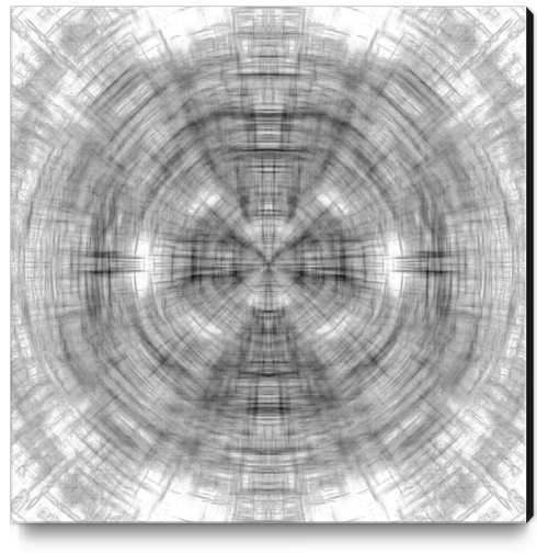 psychedelic drawing symmetry graffiti abstract pattern in black and white Canvas Print by Timmy333