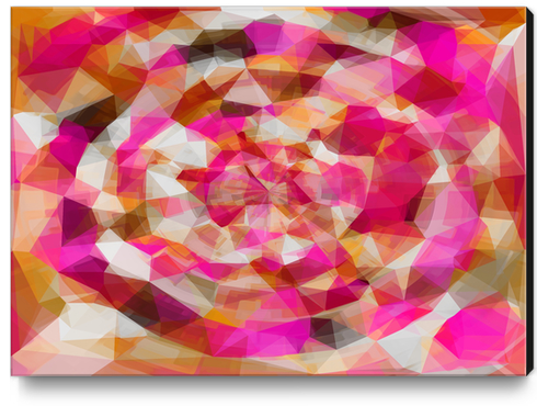 geometric polygon abstract pattern in pink orange brown Canvas Print by Timmy333