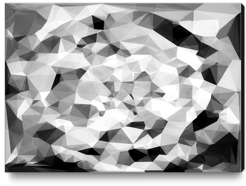 geometric polygon abstract pattern in black and white Canvas Print by Timmy333