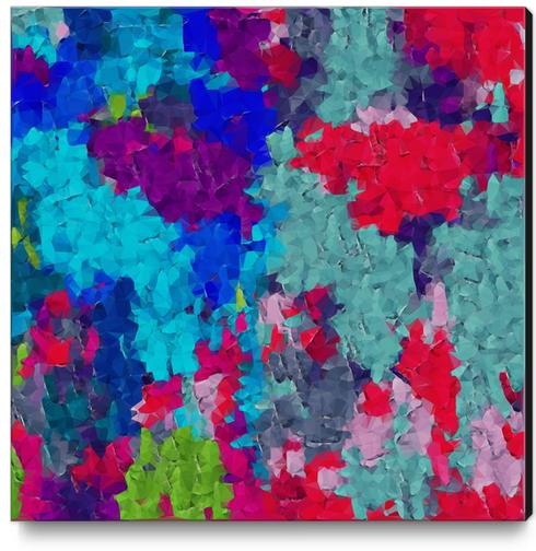 blue green red and pink polygon pattern abstract background Canvas Print by Timmy333